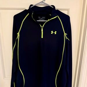 Under Armour Black with Neon Green Trim Half-Zip
